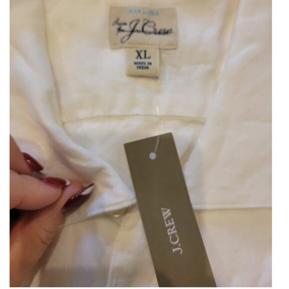 NWT J. Crew Baird McNutt Irish Linen Shirt White XL - Picture 6 of 9